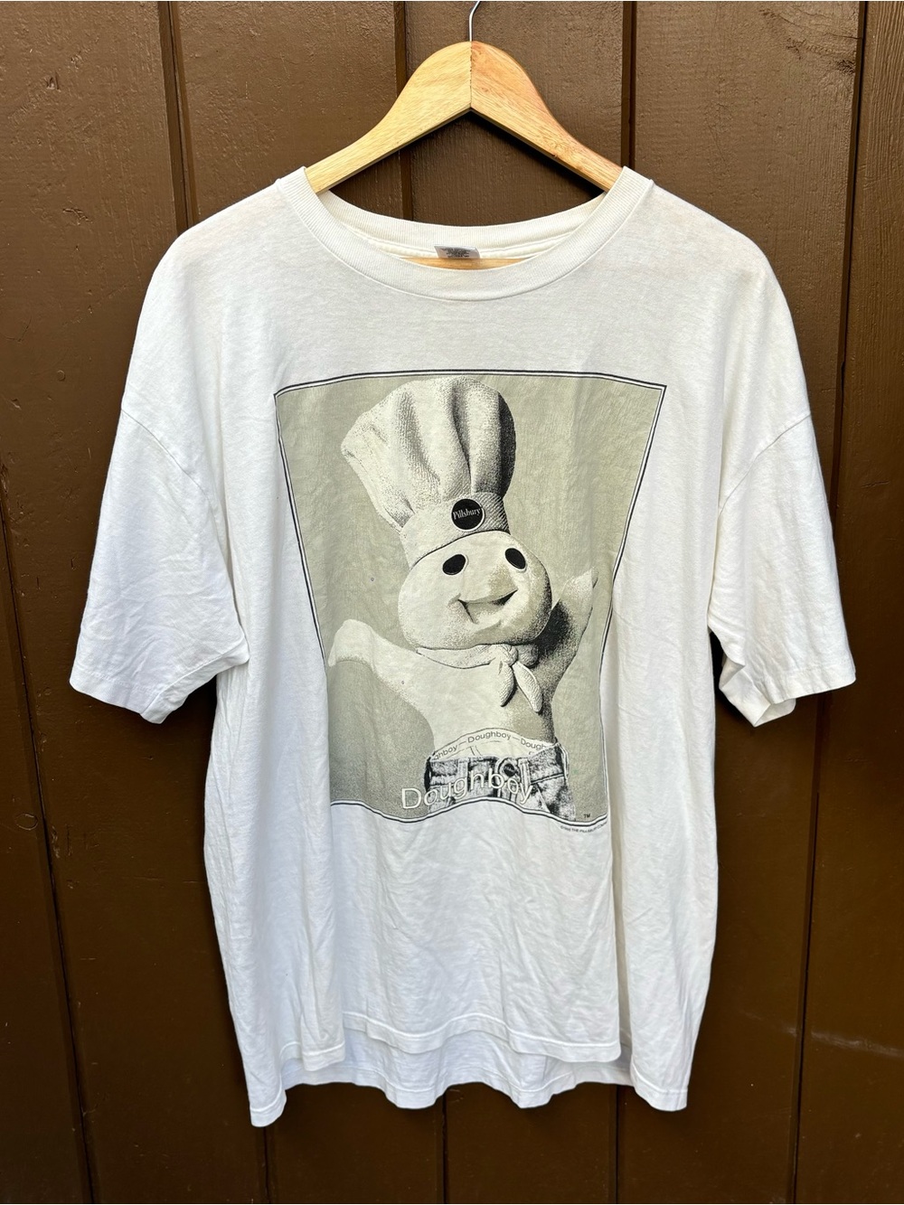 VTG Pillsbury Doughboy Calvin Klein Parody Single Stitch T Shirt Size L USA